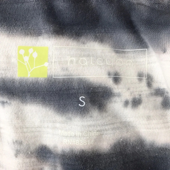 Halcyon Black White Tie Dye Cowl Neck Tank Top Womens Small Kangaroo Pocket - Picture 7 of 12